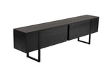 TV Meubels - TV Meubel Zwart Melamine zwart frame 180x50x29,5 cm - Blitz - Dimehouse