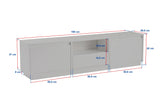 TV Meubels - TV Meubel Marmer Melamine - drie kastjes - 160x42x29,5 cm - Flare - Dimehouse