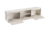TV Meubels - TV Meubel Marmer Melamine - drie kastjes - 160x42x29,5 cm - Flare - Dimehouse