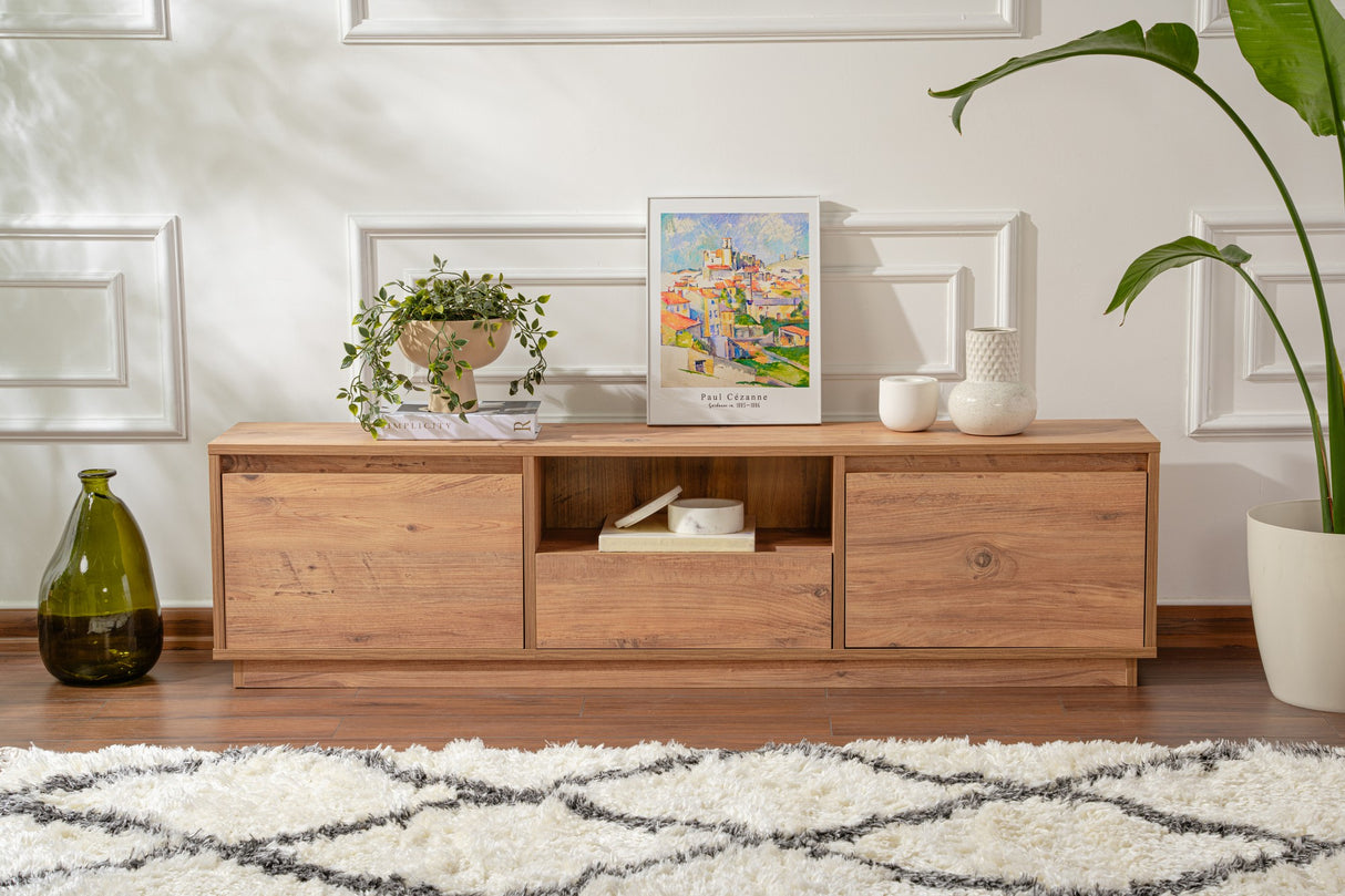 TV Meubels - TV Meubel Vanguard Atlantisch Dennenhout Melamine 160x42x29,5 cm - Dimehouse