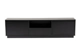 TV Meubels - TV Meubel Zwart Melamine - drie kastjes - 160x42x29,5 cm - Flare - Dimehouse