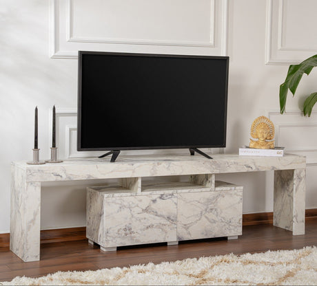 TV Meubels - TV Meubel Marmer Melamine Vertex 50x180x31,3 cm - Dimehouse