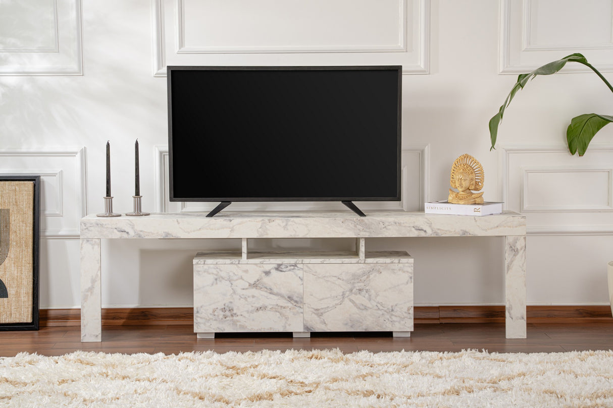 TV Meubels - TV Meubel Marmer Melamine Vertex 50x180x31,3 cm - Dimehouse