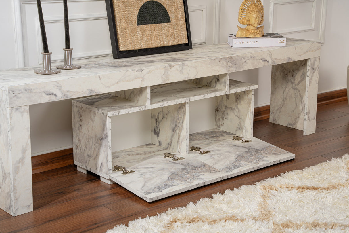 TV Meubels - TV Meubel Marmer Melamine Vertex 50x180x31,3 cm - Dimehouse