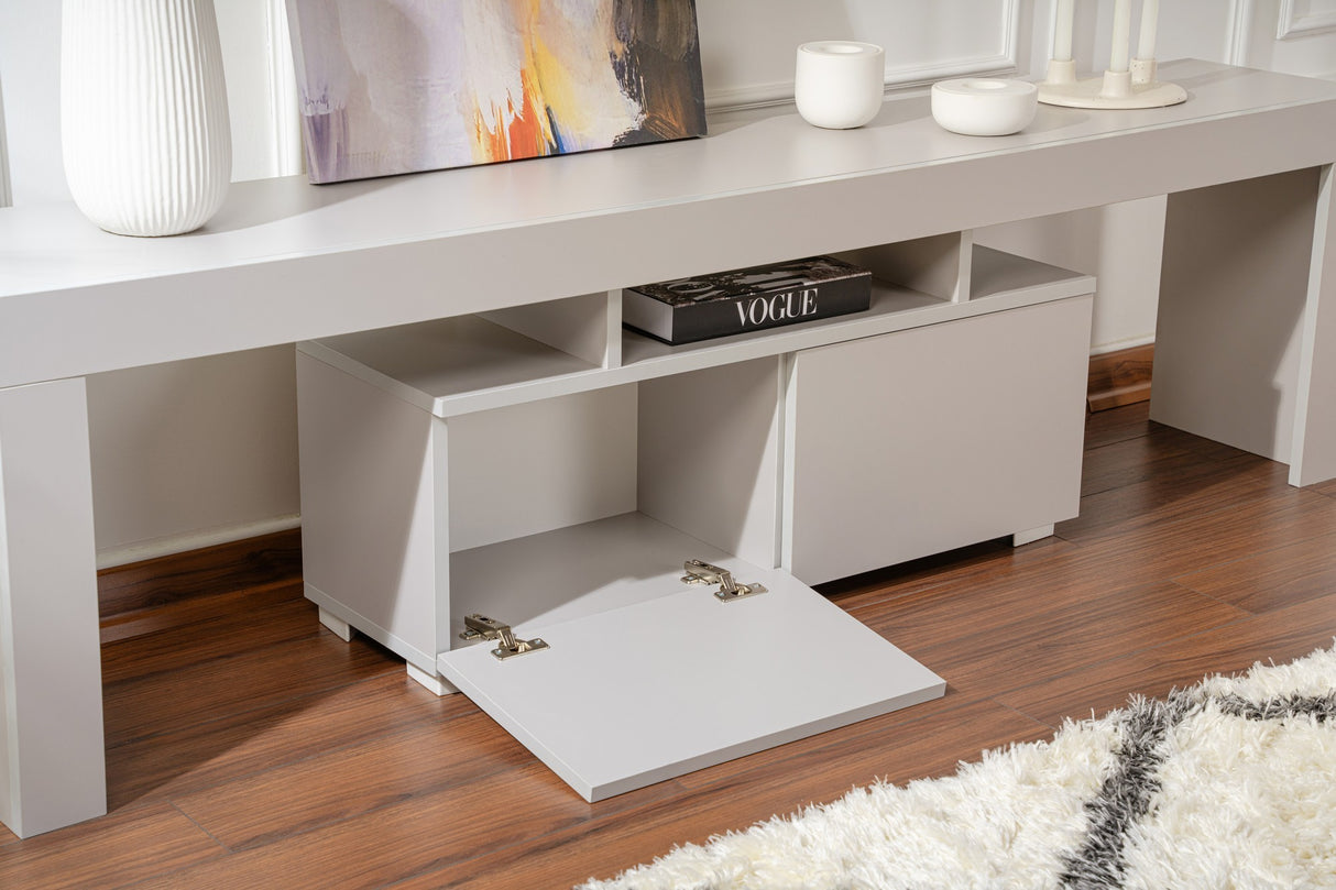 TV Meubels - TV Meubel Grijs Melamine Vertex 50x180x31,3 cm - Dimehouse