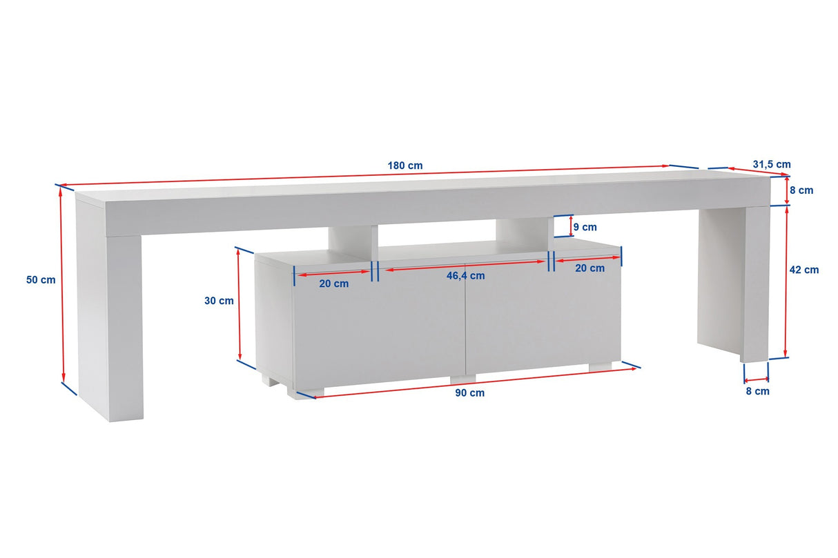 TV Meubels - TV Meubel Grijs Melamine Vertex 50x180x31,3 cm - Dimehouse