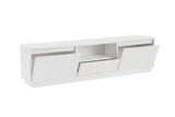 TV Meubels - TV Meubel Vanguard Naturel Wit Melamine 160x42x29,5 cm - Dimehouse