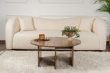 Salontafels - Ronde Salontafel Moari Walnoot Melamine 90 cm - Dimehouse