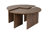 Salontafels - Ronde Salontafel Moari Walnoot Melamine 90 cm - Dimehouse
