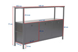 Dressoirs - Dressoir Atlantisch Dennenhout Saloce - Zwart Frame - Drie Vakken - 120x77 cm - Dimehouse