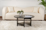 Salontafels - Ronde Salontafel Moari Zwart Melamine 90 cm - Dimehouse