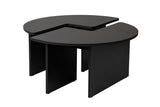 Salontafels - Ronde Salontafel Moari Zwart Melamine 90 cm - Dimehouse