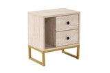 Nachtkastjes - Nachtkastje Beige Melamine Pulsar - Gouden Frame - Dimehouse