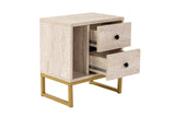 Nachtkastjes - Nachtkastje Beige Melamine Pulsar - Gouden Frame - Dimehouse