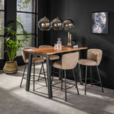 Bartafels - Industriële Bartafel Aberdeen Acaciahout Boomstamvorm 147x80 - Dimehouse
