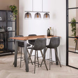 Bartafels - Industriële Bartafel Aberdeen Acaciahout Boomstamvorm 147x80 - Dimehouse