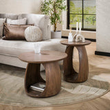 Bijzettafels - Bijzettafel Nore Massief Acacia Bruin 60x60x46 cm - Dimehouse