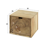 Nachtkastjes - Zwevend Nachtkastje Acaciahout Nova met 1 Lade - 30x25x29 cm - Dimehouse