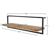 Wandregal Aberdeen DH Interior Akazie LxBxH 105x36x13 Akazienholz Weiß Fotogrößenangabe