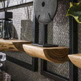 Wandplanken - Set van 5 wandplanken Viggo acaciahout metaal - Dimehouse