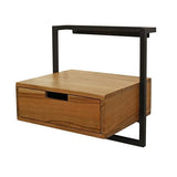 Nachttisch Naomi DH Interieur Akazie LxBxH 49x47x20 Akazienholz Weißes Foto diagonale Vorderansicht