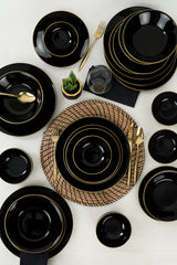 TY040424F650A841600MAET600 Schwarzgold, 100 % KERAMIK-STEINZEUG, 27 cm breit