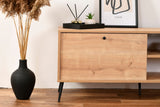 Calvin Aufbewahrungsschrank Eichenoptik 180 cm Melaminbeschichtete Holzfaserplatte