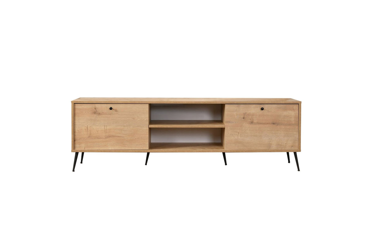 Calvin Aufbewahrungsschrank Eichenoptik 180 cm Melaminbeschichtete Holzfaserplatte