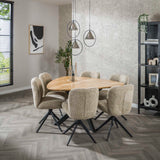 Eettafels - Driehoekige eettafel van massief acaciahout 135 cm - Dimehouse