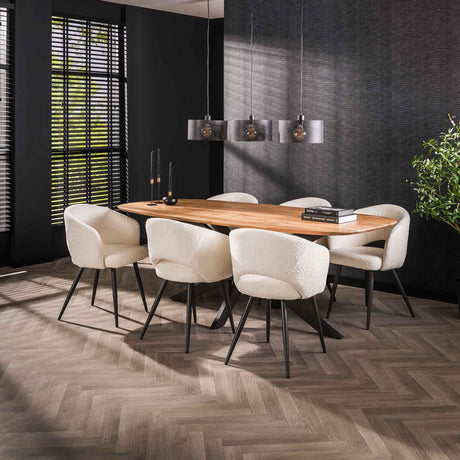 Eettafels - Deens Ovale Eettafel Tavon Acaciahout 215x105 cm - Dimehouse