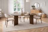Eettafels - Ovale eettafel walnoot melamine - Japandi - 180x89,5x75 cm - Sota - Dimehouse