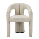 Eetkamerstoelen - Design Eetkamerstoel Beige Bouclé Maro - Volledig Stof - Dimehouse