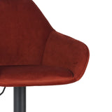 Barkrukken - Venom Barkruk Copper Velvet - Verstelbare Draaibare Barstoel met Armleuning - Dimehouse