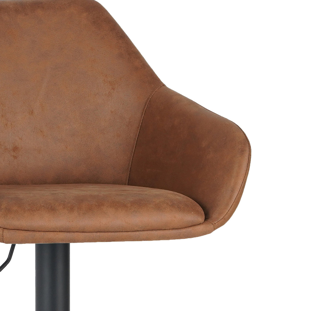 Barkrukken - Venom Barkruk Cognac Eco - leer - Verstelbare Draaibare Barstoel met Armleuning - Dimehouse