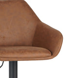 Barkrukken - Venom Barkruk Cognac Eco - leer - Verstelbare Draaibare Barstoel met Armleuning - Dimehouse