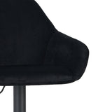 Barkrukken - Venom Barkruk Zwart Velvet - Verstelbare Draaibare Barstoel met Armleuning - Dimehouse