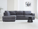 Sofa Gabi DeGeBe Anthrazit Stoff Stimmungsvolles Foto Vorderansicht