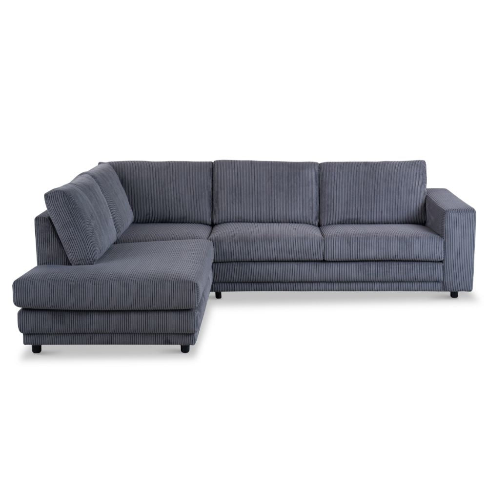 Sofa Gabi DeGeBe Anthrazit Stoff Weiß Foto Vorderansicht