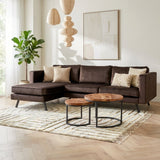 3-Sitzer-Ecksofa Gino samtbraun, links stimmungsvolles Foto Modern Innenraum