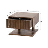 Nachtkastjes - Zwevend Nachtkastje Dex Acaciahout Drift Brown 1 Lade Open Plank - Dimehouse