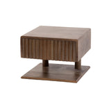Nachtkastjes - Zwevend Nachtkastje Dex Acaciahout Drift Brown 1 Lade Open Plank - Dimehouse