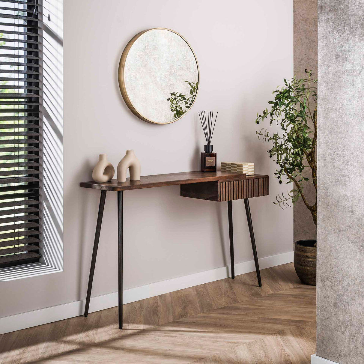 Kaptafels - Kaptafel Elin Massief Acacia Drift Brown 120 cm - Dimehouse