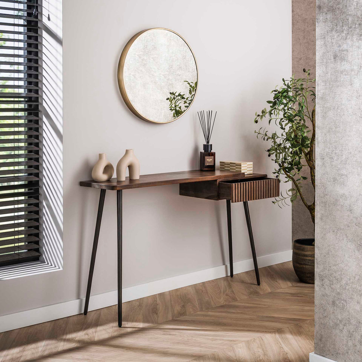 Kaptafels - Kaptafel Elin Massief Acacia Drift Brown 120 cm - Dimehouse