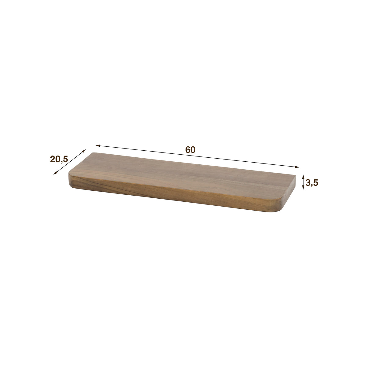 Wandplanken - Wandplank Noa 60 cm Massief Acaciahout Drift Brown - Dimehouse
