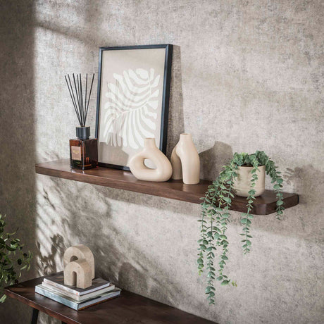 Wandplanken - Wandplank Noa 120 cm Massief Acaciahout Drift Brown - Dimehouse