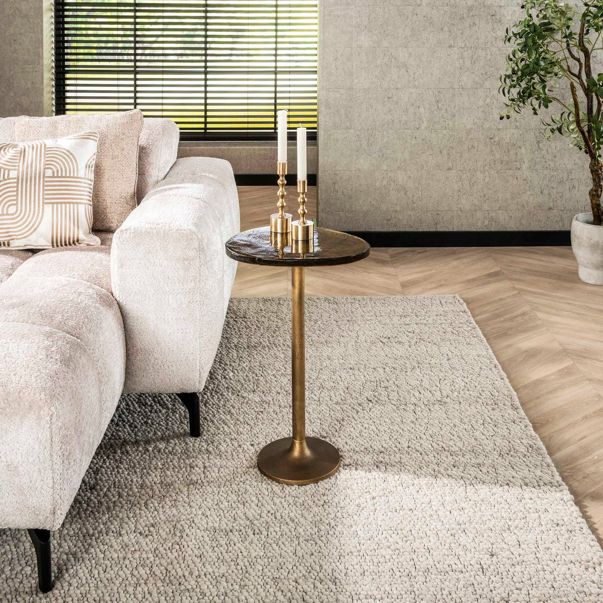 Bijzettafels - Bijzettafel Aurum Antiek Goud 60 cm - Dimehouse