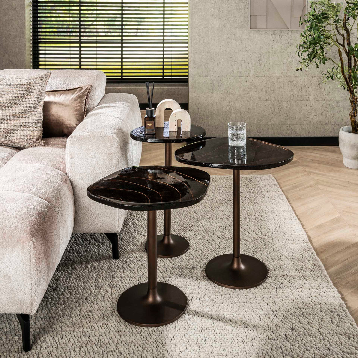 Bijzettafels - Bijzettafel Aurum Antiek Koper 55 cm - Dimehouse
