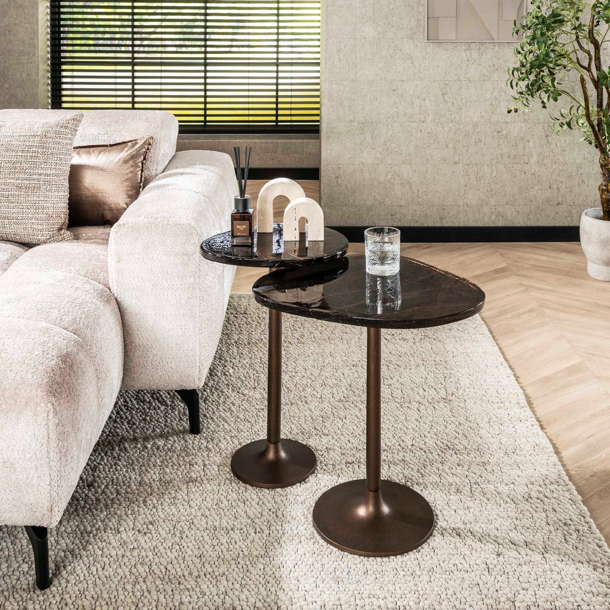 Bijzettafels - Bijzettafel Aurum Antiek Koper 55 cm - Dimehouse
