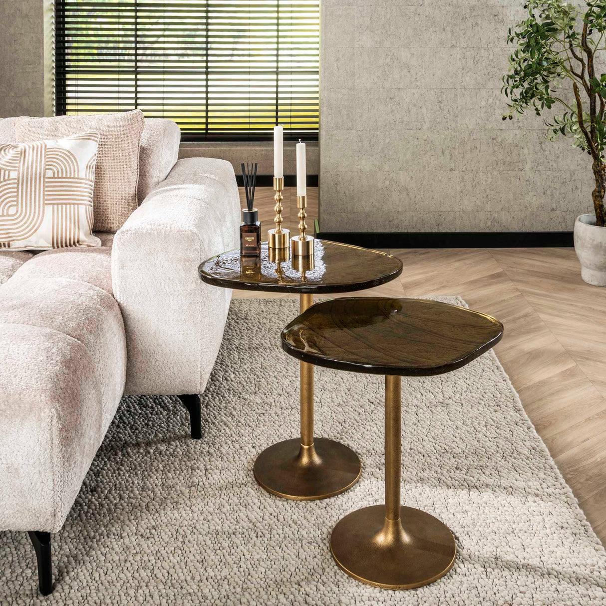 Bijzettafels - Bijzettafel Aurum Antiek Goud 50 cm - Dimehouse
