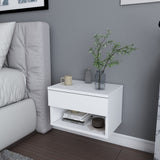Nachtkastjes - Nachtkastje Jamot Wit Melamine 44,6x31,9x31,9 cm - Dimehouse